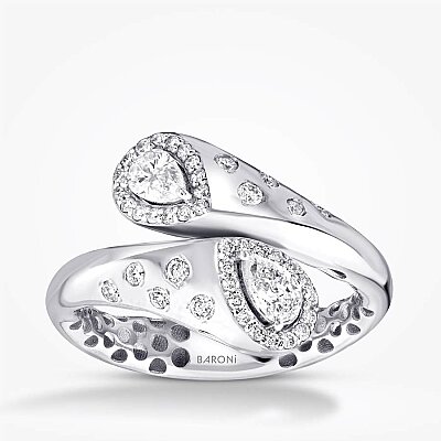 0.64 Karat Pırlanta Sarmal Kalın Yüzük - Baroni Diamond