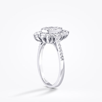 0.65 Karat Pırlanta Baget Damla Yüzük - Baroni Diamond (1)