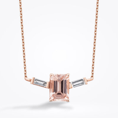 0.65 Karat Pırlanta Morganit Kolye - Baroni Diamond (1)