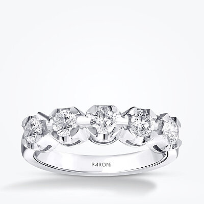 0.65 Karat Pırlanta Yarımtur Yüzük - Baroni Diamond