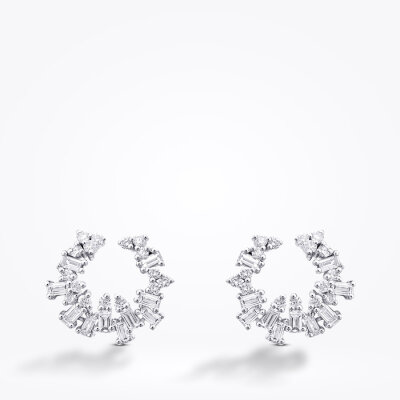 0.66 Karat Pırlanta Baget Taşlı Trend Küpe - Baroni Diamond (1)