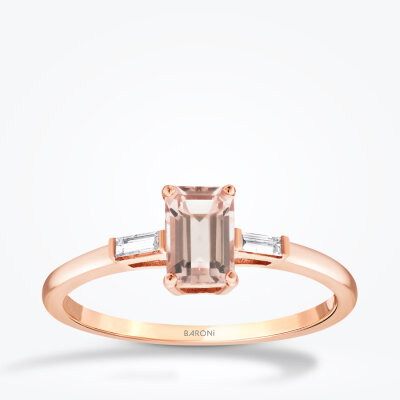 0.66 Karat Pırlanta Morganit Yüzük - Baroni Diamond