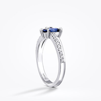 0.69 Karat Pırlanta Safir Kelebek Yüzük - Baroni Diamond (1)