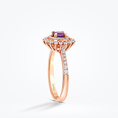 0.71 Karat Pırlanta Ametist Yüzük - Baroni Diamond (1)