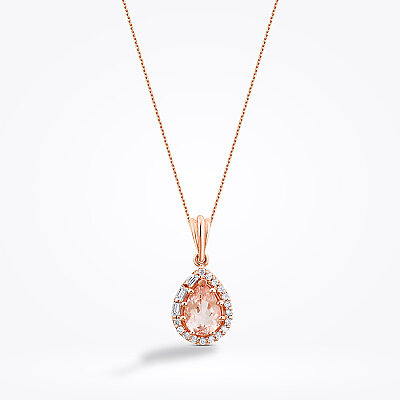 0.72 Karat Pırlanta Morganit Kolye - Baroni Diamond