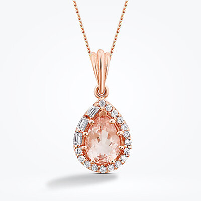 0.72 Karat Pırlanta Morganit Kolye - Baroni Diamond (1)