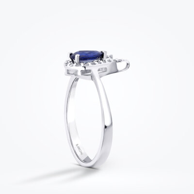 0.72 Karat Pırlanta Safir Yüzük - Baroni Diamond (1)