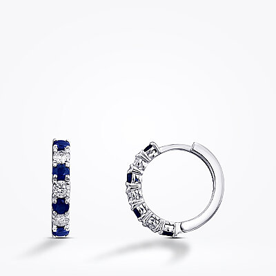 0.73 Karat Pırlanta Safir Halka Küpe - Baroni Diamond