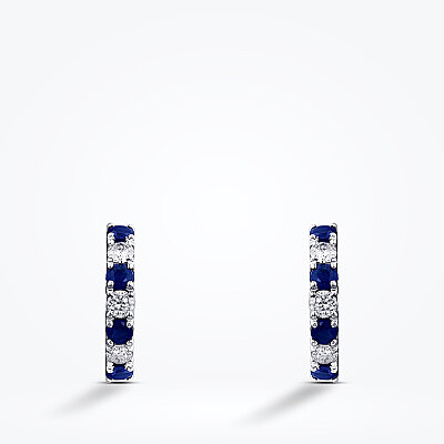 0.73 Karat Pırlanta Safir Halka Küpe - Baroni Diamond (1)