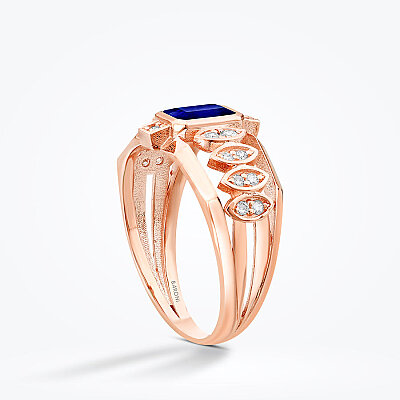 0.77 Karat Pırlanta Safir Yüzük - Baroni Diamond (1)