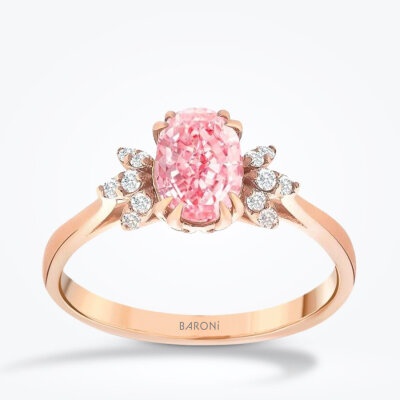 0.77 Karat Pırlanta Turmalin Yüzük - Baroni Diamond