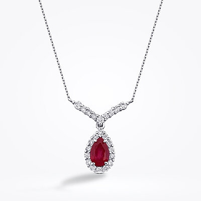 0.77 Karat Pırlanta Yakut Kolye - Baroni Diamond