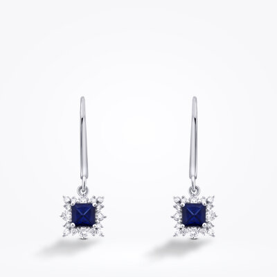 0.80 Karat Pırlanta Safir Küpe - Baroni Diamond (1)