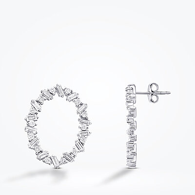 0.82 Karat Pırlanta Taşlı Yuvarlak Trend Küpe - Baroni Diamond