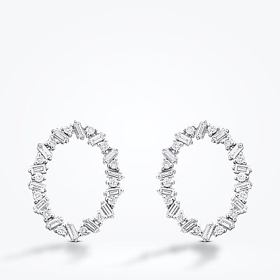 0.82 Karat Pırlanta Taşlı Yuvarlak Trend Küpe - Baroni Diamond (1)