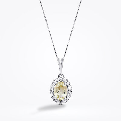 0.84 Karat Pırlanta Renkli Taşlı Kolye - Baroni Diamond