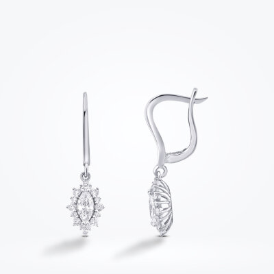 0.88 Karat Pırlanta Markiz Taşlı Küpe - Baroni Diamond