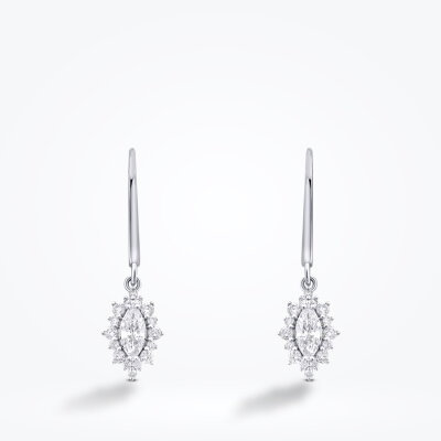 0.88 Karat Pırlanta Markiz Taşlı Küpe - Baroni Diamond (1)