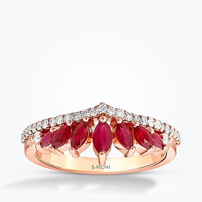 0.88 Karat Pırlanta Yakut Yüzük - Baroni Diamond