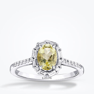 0.89 Karat Pırlanta Renkli Taş Yüzük - Baroni Diamond
