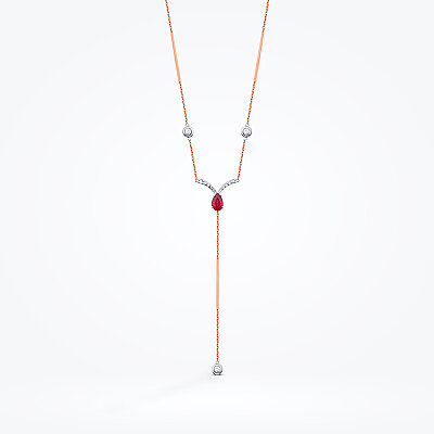 0.89 Karat Pırlanta Yakut Kolye - Baroni Diamond