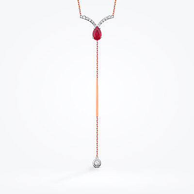 0.89 Karat Pırlanta Yakut Kolye - Baroni Diamond (1)