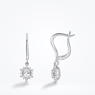 0.91 Karat Pırlanta Oval Taşlı Küpe - Baroni Diamond