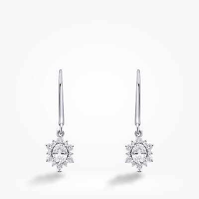 0.91 Karat Pırlanta Oval Taşlı Küpe - Baroni Diamond (1)