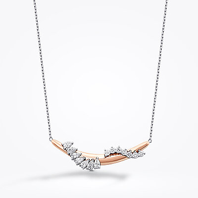 0.91 Karat Pırlanta Sarmal Taşlı Trend Kolye - Baroni Diamond
