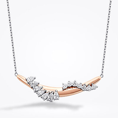0.91 Karat Pırlanta Sarmal Taşlı Trend Kolye - Baroni Diamond (1)
