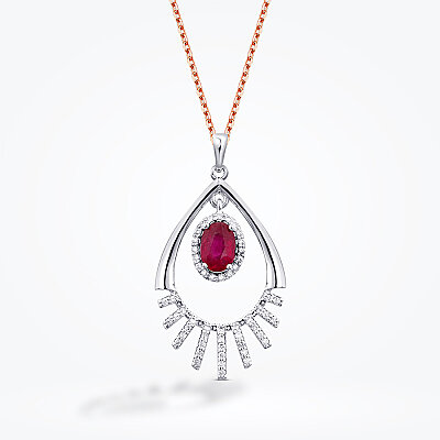 0.96 Karat Pırlanta Yakut Kolye - Baroni Diamond (1)