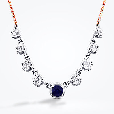 0.97 Karat Pırlanta Safir Kolye - Baroni Diamond (1)