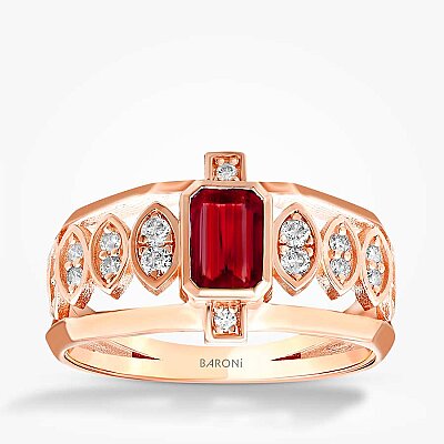 0.97 Karat Pırlanta Yakut Yüzük - Baroni Diamond