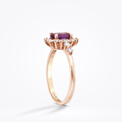 0.98 Karat Pırlanta Ametist Yüzük - Baroni Diamond (1)
