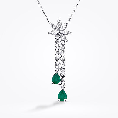 0.98 Karat Pırlanta Zümrüt Kolye - Baroni Diamond (1)