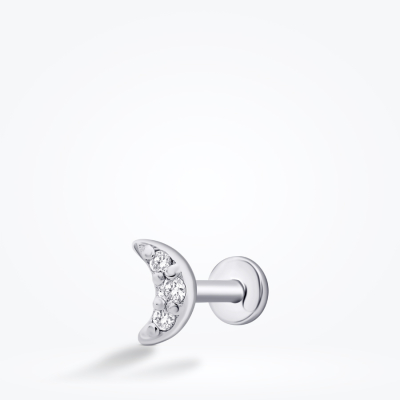 0.01 Karat Pırlanta Ay Tragus Piercing - Baroni Diamond (1)