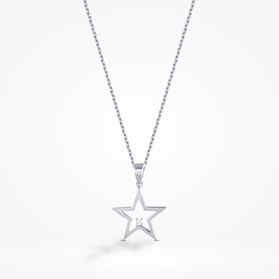 0.01 Karat Pırlanta Trend Yıldız Kolye - Baroni Diamond (1)
