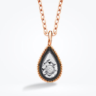 0.02 Karat Pırlanta Damla Kolye - Baroni Diamond (1)