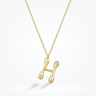 0.04 Karat Pırlanta H Harf Kolye - Baroni Diamond (1)