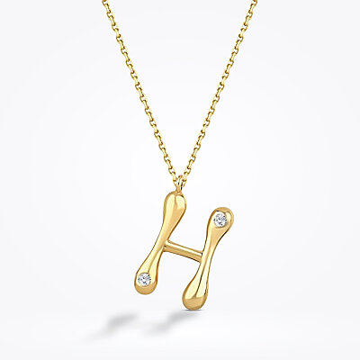 0.04 Karat Pırlanta H Harf Kolye - Baroni Diamond