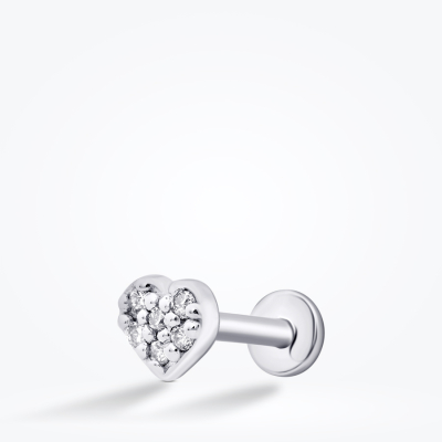 0.02 Karat Pırlanta Kalp Tragus Piercing - Baroni Diamond (1)