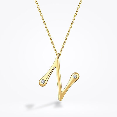 0.04 Karat Pırlanta N Harf Kolye - Baroni Diamond