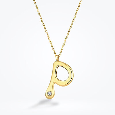 0.02 Karat Pırlanta P Harf Kolye - Baroni Diamond