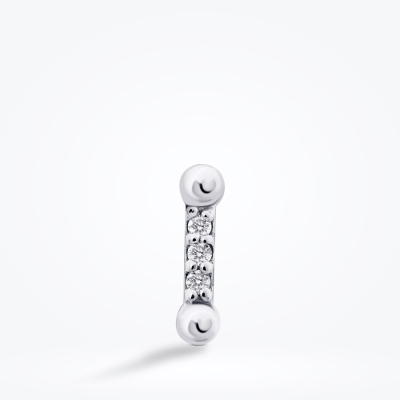 0.02 Karat Pırlanta Üç Taşlı Tragus Piercing - Baroni Diamond