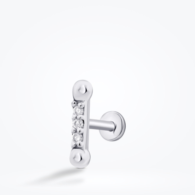 0.02 Karat Pırlanta Üç Taşlı Tragus Piercing - Baroni Diamond (1)