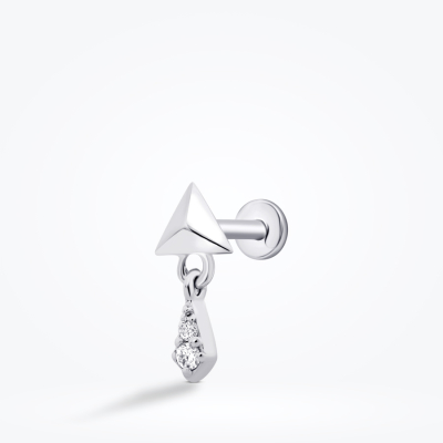 0.02 Karat Pırlanta Üçgen Sarkıntılı Tragus Piercing - Baroni Diamond (1)