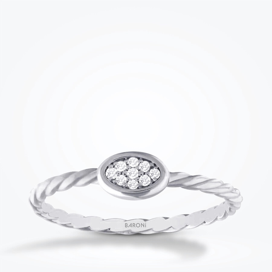0.04 Karat Pırlanta Burgu Yüzük - Baroni Diamond