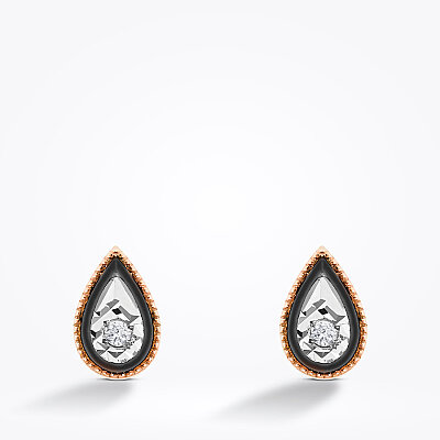 0.04 Karat Pırlanta Damla Rose Küpe - Baroni Diamond