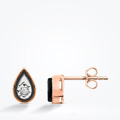 0.04 Karat Pırlanta Damla Rose Küpe - Baroni Diamond (1)