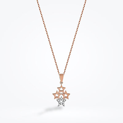 0.04 Karat Pırlanta Dört Yıldızlı Kolye - Baroni Diamond (1)